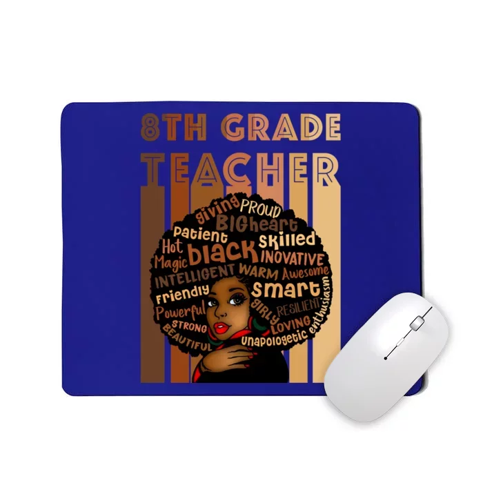 Black Smart 8th Grade Teacher Afro Love African American Gift Mousepad