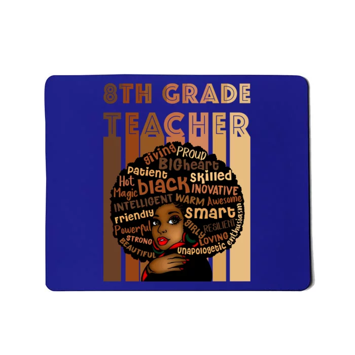 Black Smart 8th Grade Teacher Afro Love African American Gift Mousepad