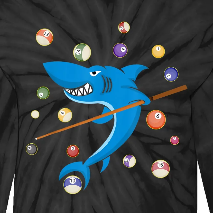 Billiard Shark 8 Ball Player Pool Table Cue Stick Snooker Tie-Dye Long Sleeve Shirt