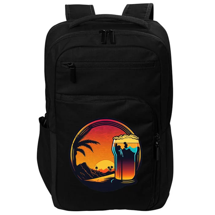 Beer Synthwave 80s Retrowave Aesthetic Impact Tech Backpack