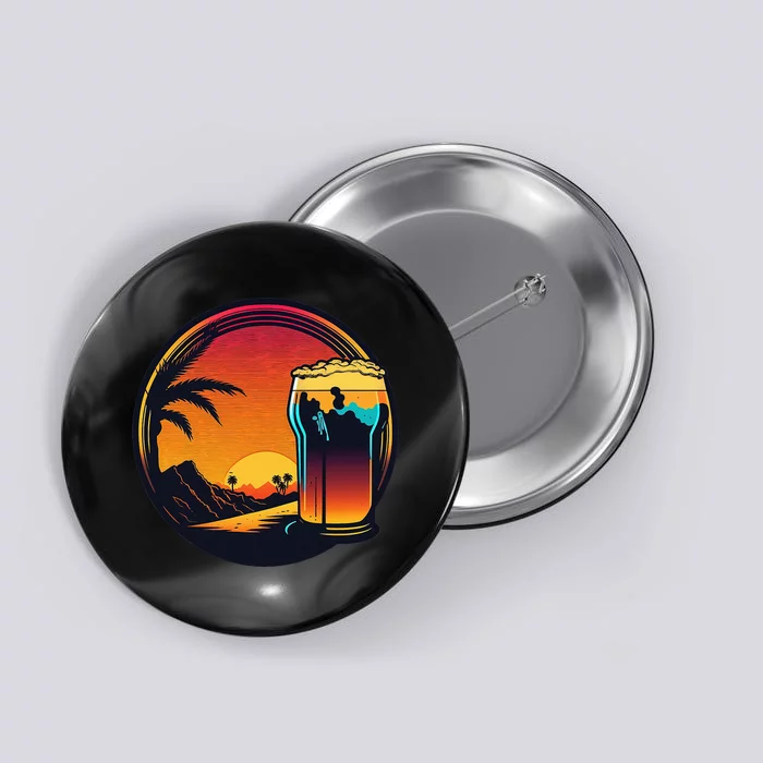 Beer Synthwave 80s Retrowave Aesthetic Button