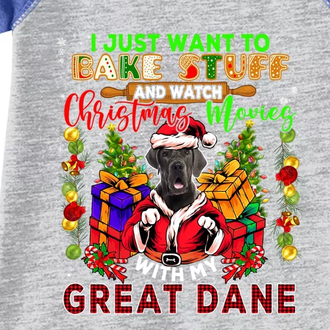 Bake Stuff And Watch Xmas Movies With My Great Dane Santa Cool Gift Infant Baby Jersey Bodysuit