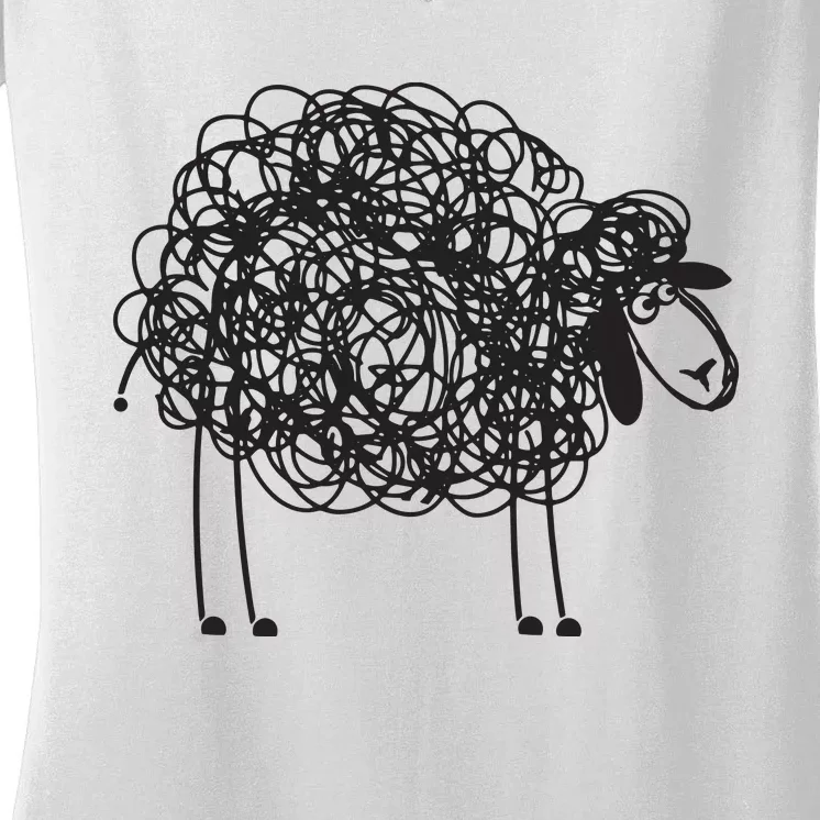 Black Sheepp Apparel Doodled With Texta Women's V-Neck T-Shirt