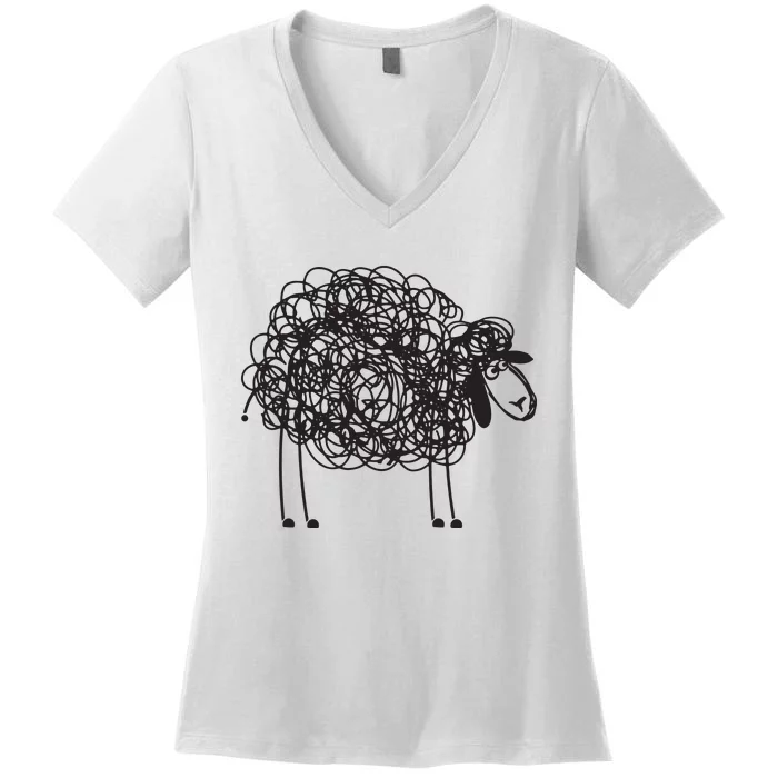 Black Sheepp Apparel Doodled With Texta Women's V-Neck T-Shirt