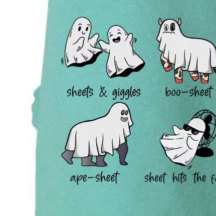 Boo Sheet Ape Sheet Sheets & Giggles Hits The Fan Ghost Meme Doggie 3-End Fleece Hoodie