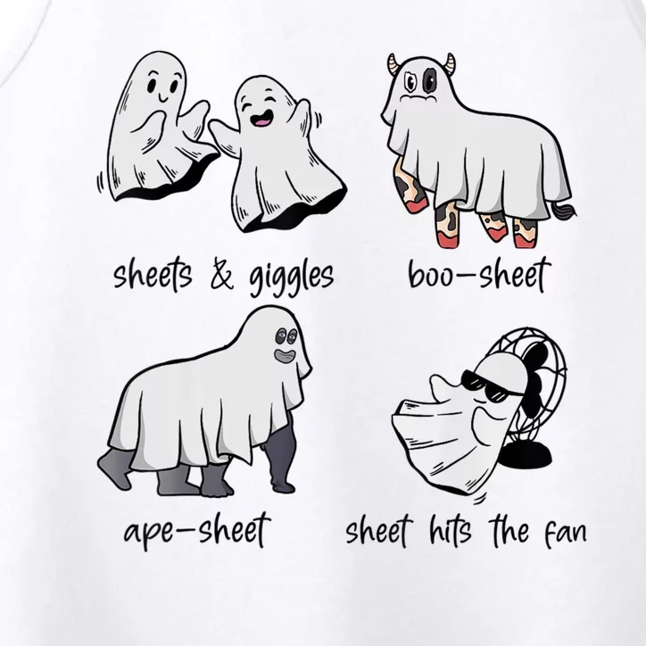 Boo Sheet Ape Sheet Sheets & Giggles Hits The Fan Ghost Meme Performance Tank