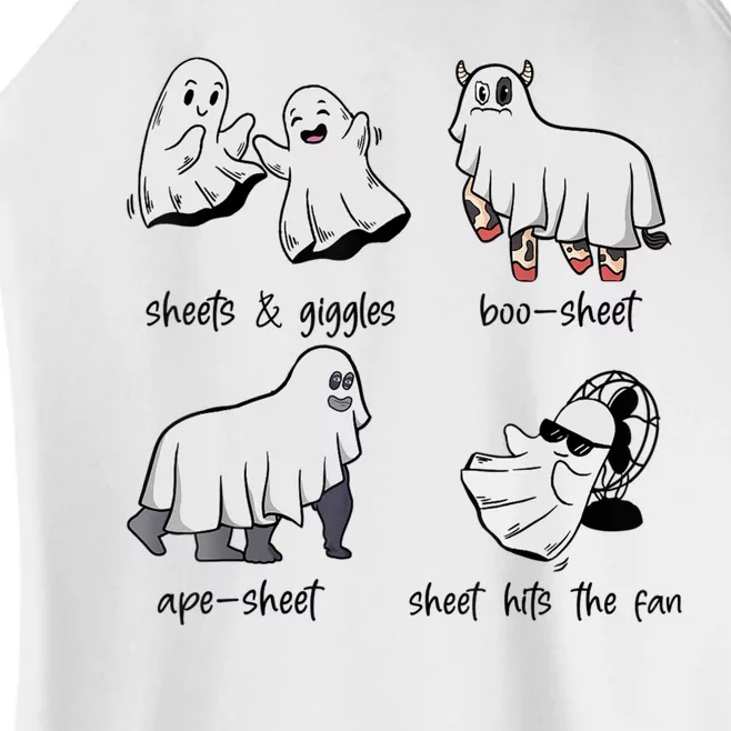 Boo Sheet Ape Sheet Sheets & Giggles Hits The Fan Ghost Meme Women’s Perfect Tri Rocker Tank