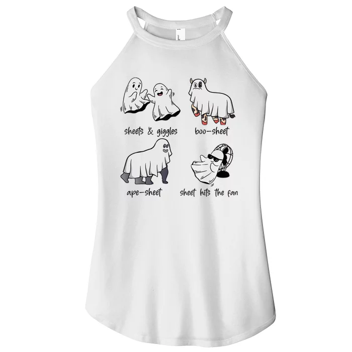 Boo Sheet Ape Sheet Sheets & Giggles Hits The Fan Ghost Meme Women’s Perfect Tri Rocker Tank