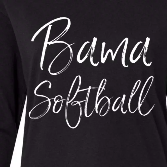 Bama Softball Alabama Southern Tuscaloosa Troy Mobile Shoals Womens Cotton Relaxed Long Sleeve T-Shirt