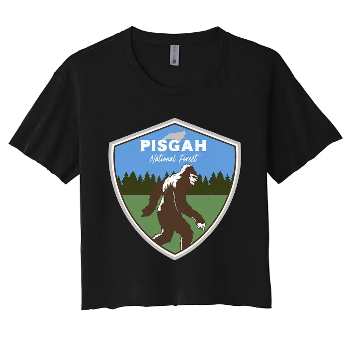 Bigfoot Sighting At Pisgah National Forest North Carolina Women's Crop Top Tee