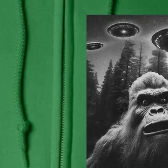 Bigfoot Sasquatch Alien Ufo Full Zip Hoodie