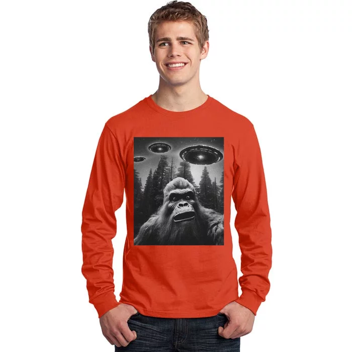 Bigfoot Sasquatch Alien Ufo Tall Long Sleeve T-Shirt