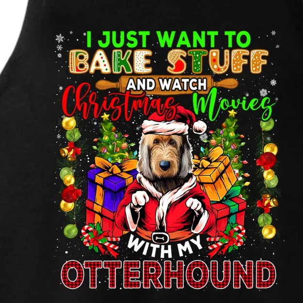 Bake Stuff And Watch Xmas Movies With My Otterhound Santa Gift Ladies Tri-Blend Wicking Tank