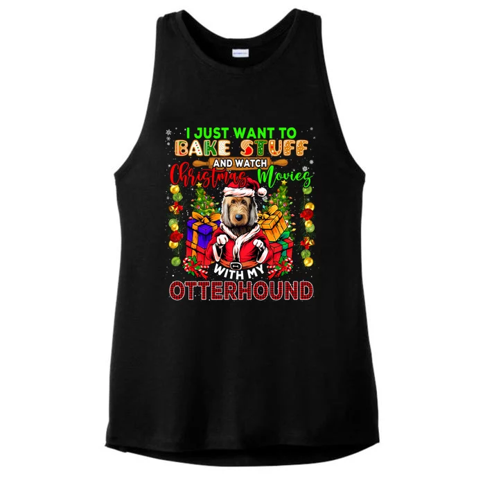 Bake Stuff And Watch Xmas Movies With My Otterhound Santa Gift Ladies Tri-Blend Wicking Tank