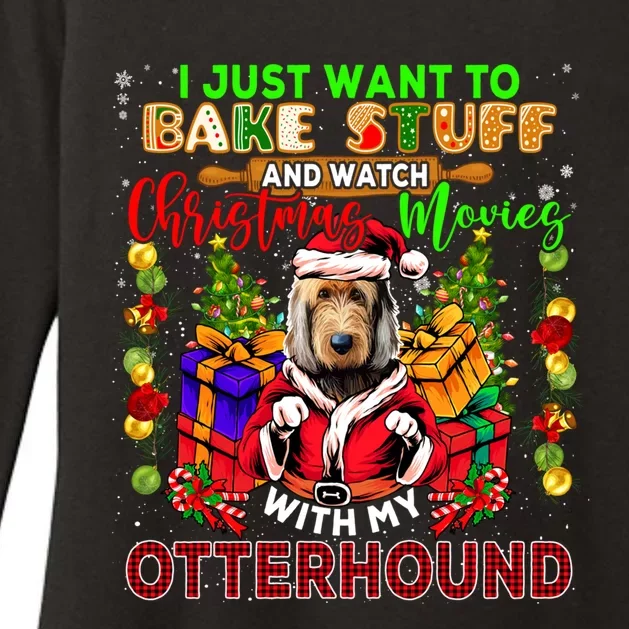 Bake Stuff And Watch Xmas Movies With My Otterhound Santa Gift Womens CVC Long Sleeve Shirt