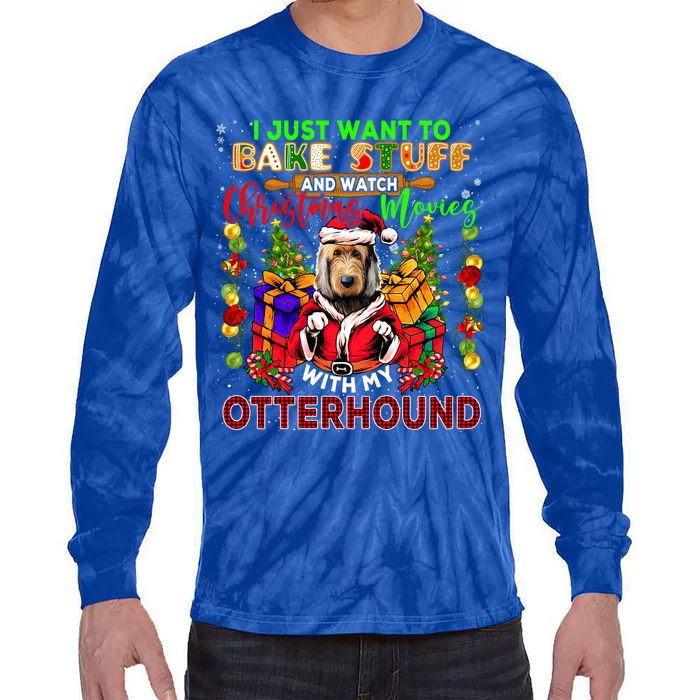 Bake Stuff And Watch Xmas Movies With My Otterhound Santa Gift Tie-Dye Long Sleeve Shirt