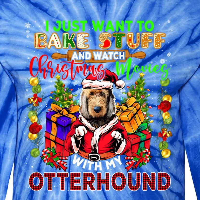 Bake Stuff And Watch Xmas Movies With My Otterhound Santa Gift Tie-Dye Long Sleeve Shirt