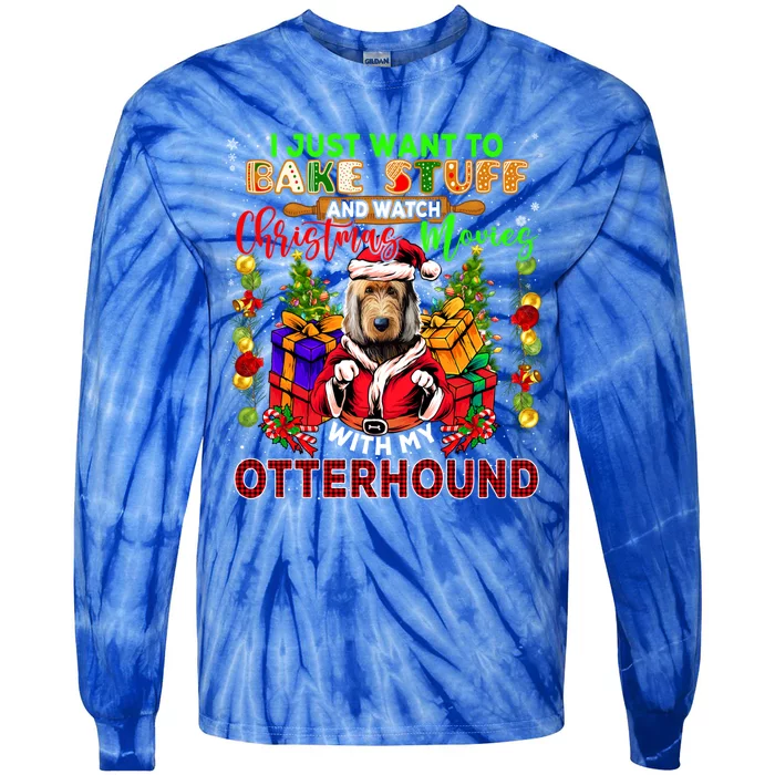 Bake Stuff And Watch Xmas Movies With My Otterhound Santa Gift Tie-Dye Long Sleeve Shirt