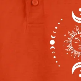 Boho Sun And Moon Celestial Crescent Moon Phases Halloween Gift Dry Zone Grid Performance Polo