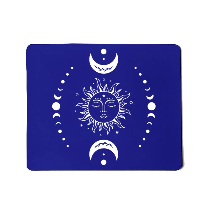 Boho Sun And Moon Celestial Crescent Moon Phases Halloween Gift Mousepad