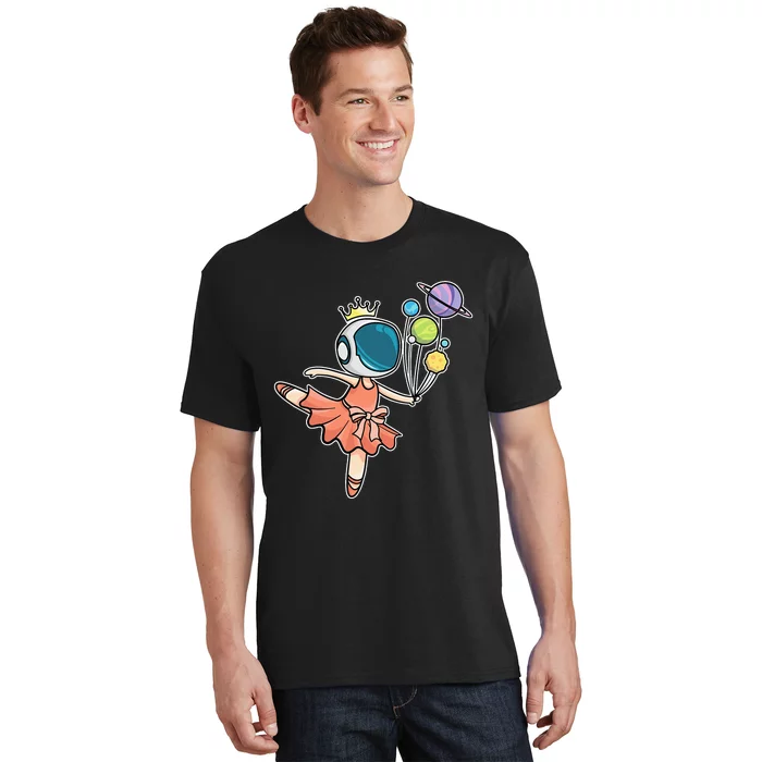 Ballerina Space Astronaut Cute place planet T-Shirt