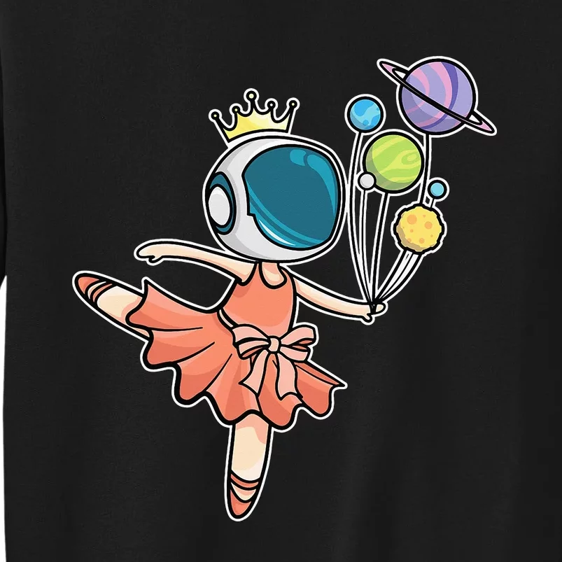 Ballerina Space Astronaut Cute place planet Tall Sweatshirt