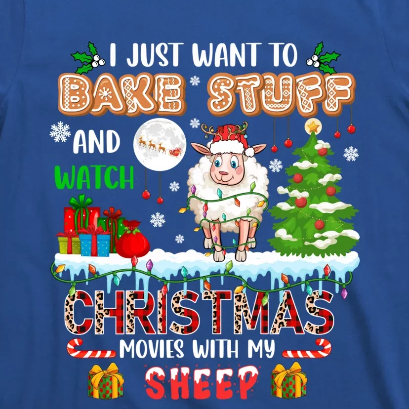 Bake Stuff And Watch Xmas Movies With My Sheep Santa Farmer Gift T-Shirt