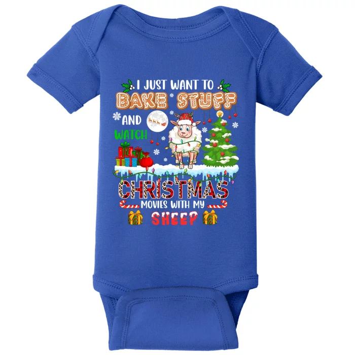 Bake Stuff And Watch Xmas Movies With My Sheep Santa Farmer Gift Baby Bodysuit