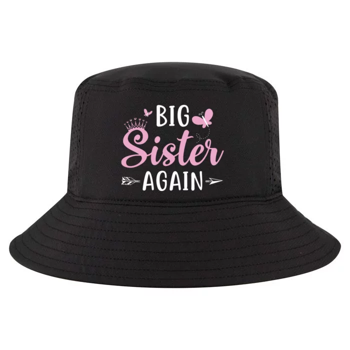 Big Sister Again Sibling Older Daughter Arrow Butterflies Cool Comfort Performance Bucket Hat