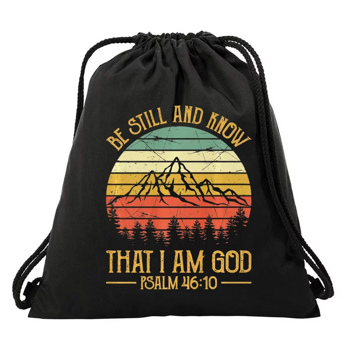 Be Still And Know That I Am God Christian Drawstring Bag