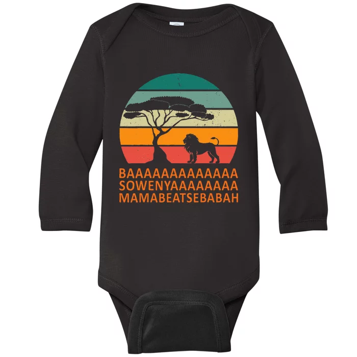 Baaa Sowenyaaa African King Lion African Savana Lion Baby Long Sleeve Bodysuit