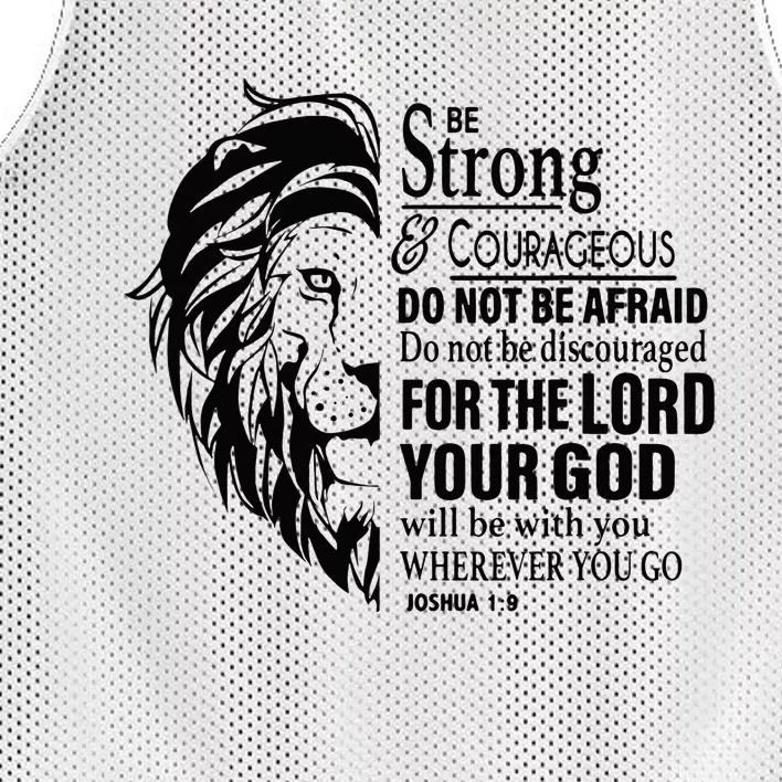 Be Strong and Courageous Christian Joshua 19 Jesus God Cross Mesh Reversible Basketball Jersey Tank