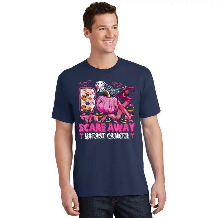 Boo Scare Away Breast Cancer Pink Ribbon Spider Halloween T-Shirt