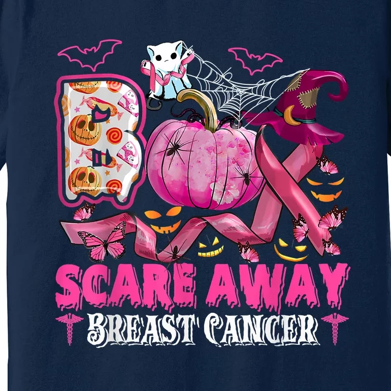 Boo Scare Away Breast Cancer Pink Ribbon Spider Halloween Premium T-Shirt