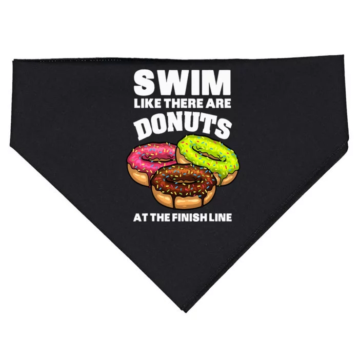 Best Swimming Art For Swimmer Donut Lover Swimming USA-Made Doggie Bandana