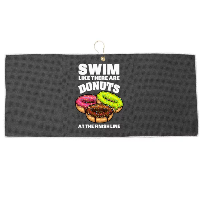 Best Swimming Art For Swimmer Donut Lover Swimming Large Microfiber Waffle Golf Towel