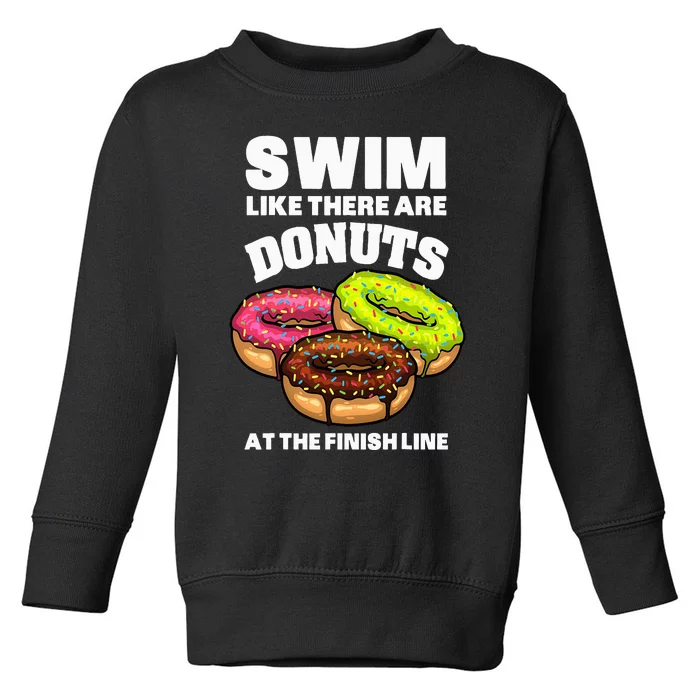 Best Swimming Art For Swimmer Donut Lover Swimming Toddler Sweatshirt