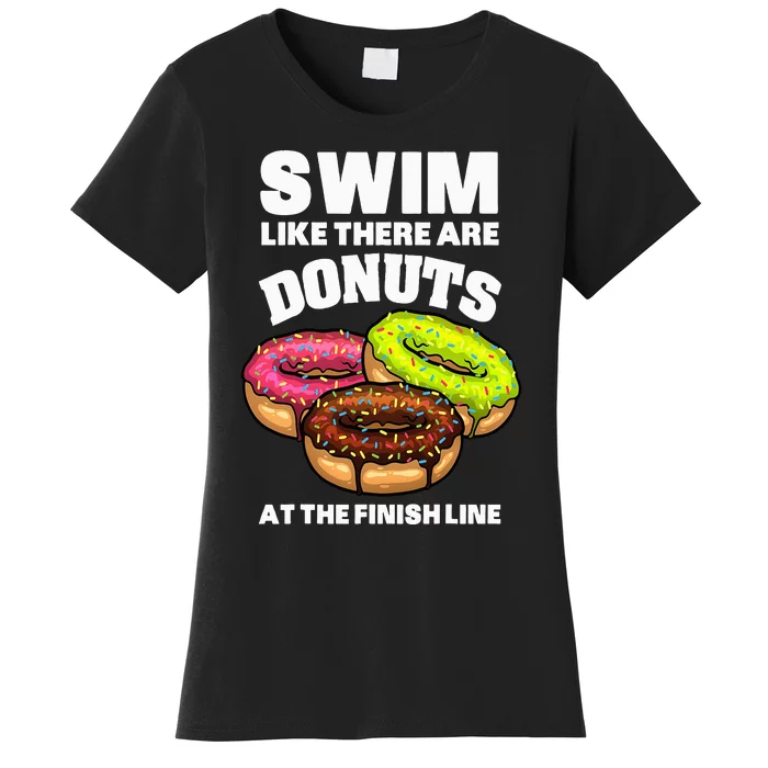 Best Swimming Art For Swimmer Donut Lover Swimming Women's T-Shirt