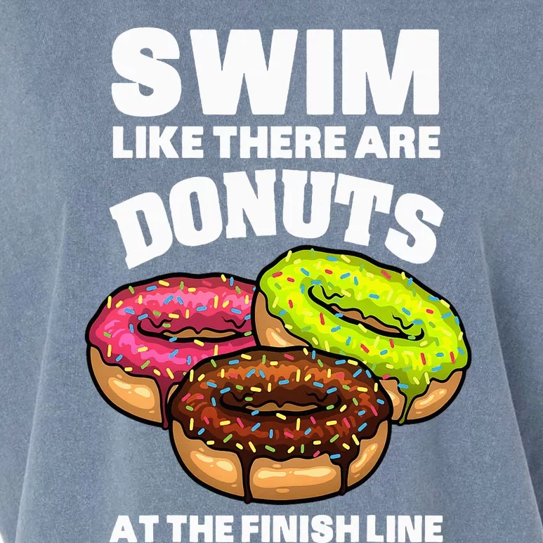 Best Swimming Art For Swimmer Donut Lover Swimming Garment-Dyed Women's Muscle Tee