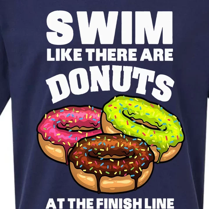 Best Swimming Art For Swimmer Donut Lover Swimming Sueded Cloud Jersey T-Shirt