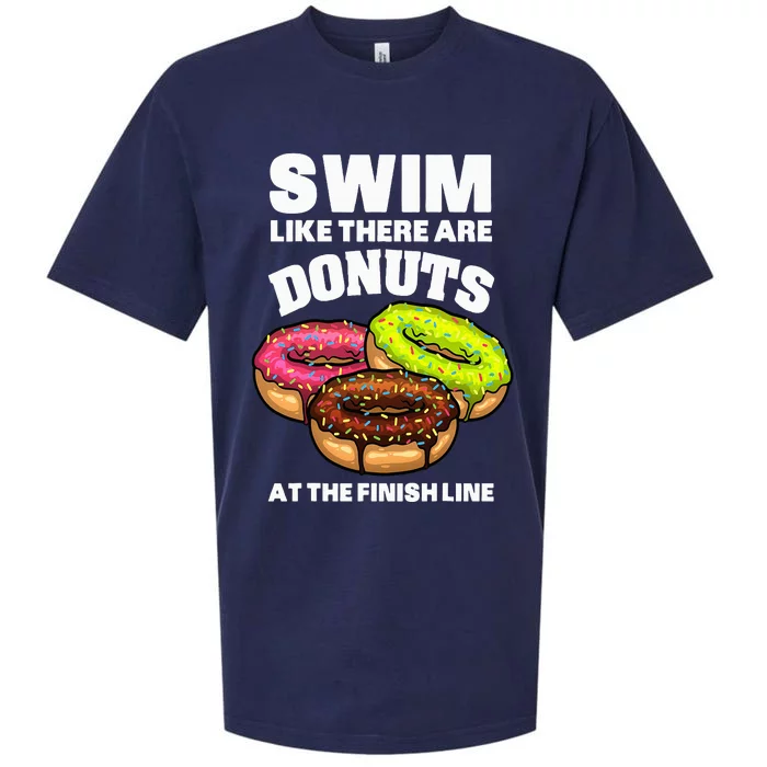 Best Swimming Art For Swimmer Donut Lover Swimming Sueded Cloud Jersey T-Shirt