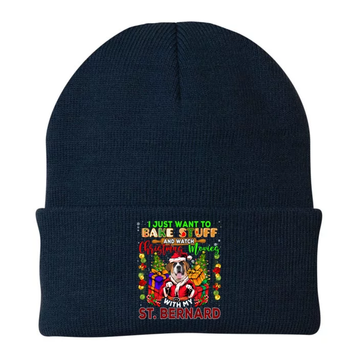 Bake Stuff And Watch Xmas Movies With My St Bernard Santa Gift Knit Cap Winter Beanie