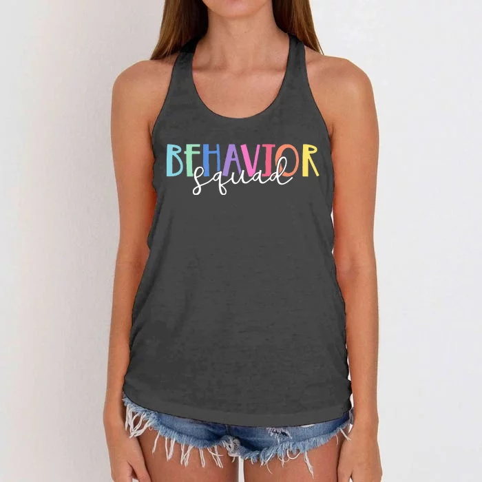 BEHAVIOR SQUAD ABA Therapist RBT Therapy Behaviour Team Women's Knotted Racerback Tank