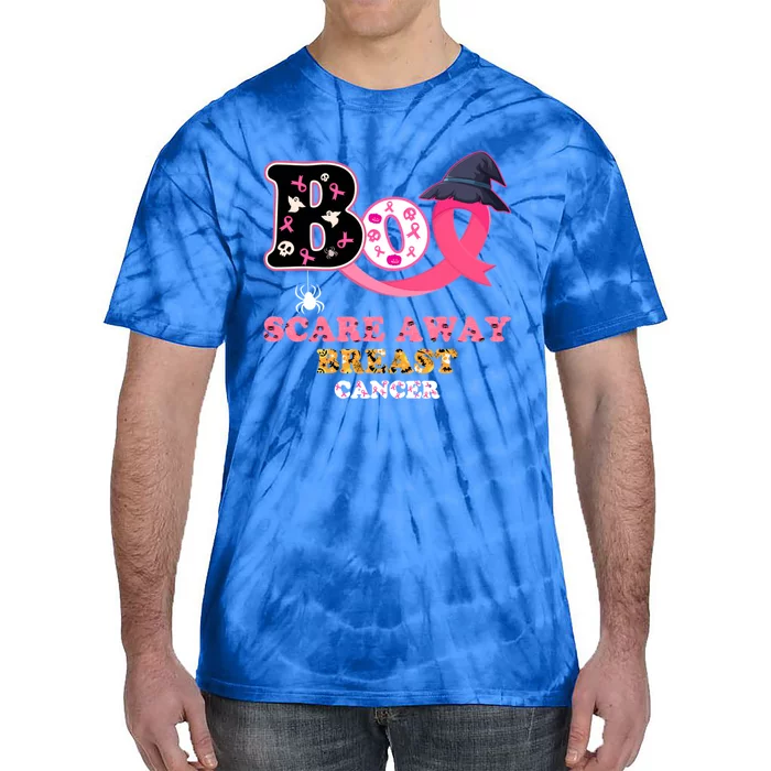 Boo Scare Away Breast Cancer Halloween Support Squad Warrior Gift Tie-Dye T-Shirt