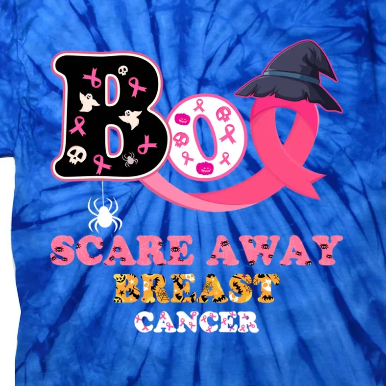 Boo Scare Away Breast Cancer Halloween Support Squad Warrior Gift Tie-Dye T-Shirt