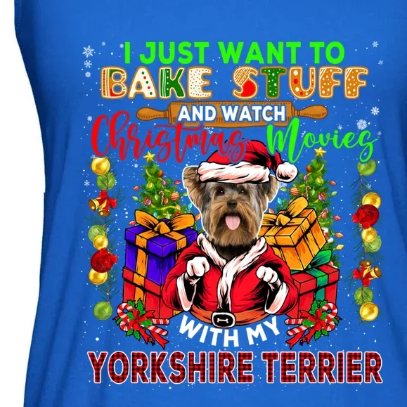 Bake Stuff And Watch Xmas Movies With My Yorkshire Terrier Cute Gift Ladies Essential Flowy Tank