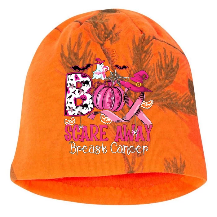 Boo Scare Away Breast Cancer Awareness Halloween Kati - Camo Knit Beanie