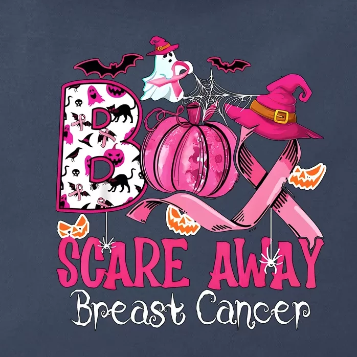 Boo Scare Away Breast Cancer Awareness Halloween Zip Tote Bag