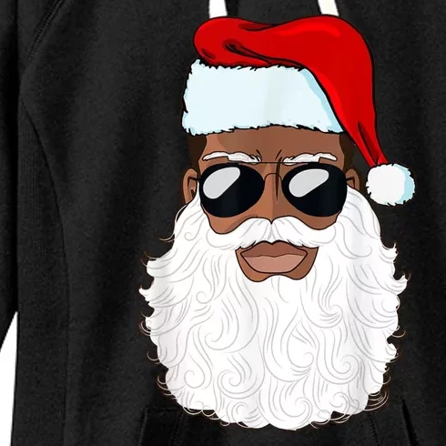 Black Santa African American Women's Fleece Hoodie