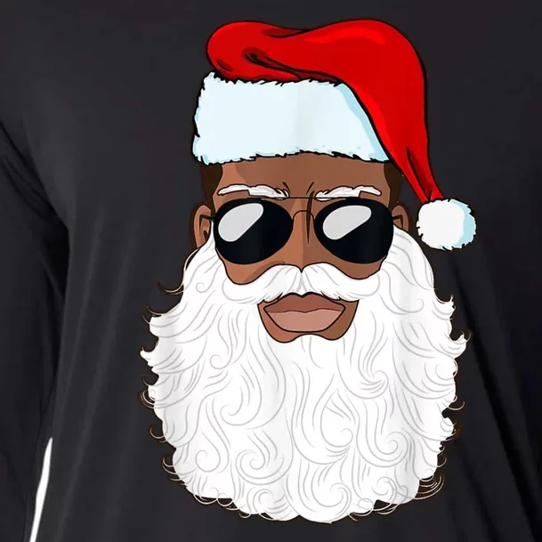 Black Santa African American Cooling Performance Long Sleeve Crew